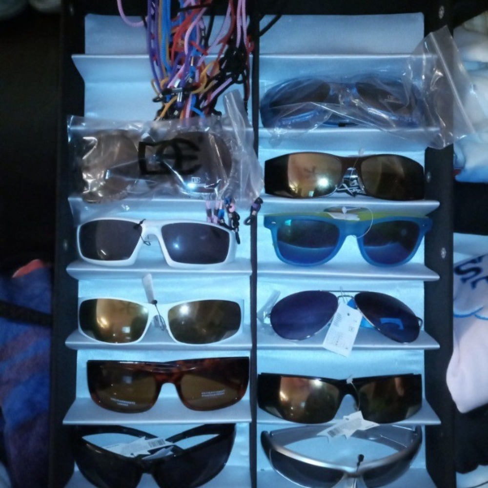 Assorted Sunglasses w/ Case and Accessories.